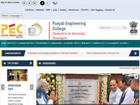 'pec.ac.in' screenshot