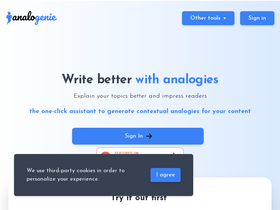 Analogenie - Generate analogies, explain concepts, improve arguments, help readers understand.