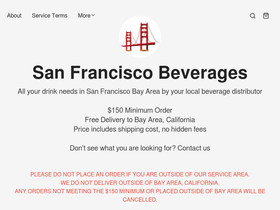 sfbeverages.com homepage screenshot