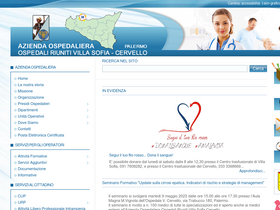 'ospedaliriunitipalermo.it' screenshot