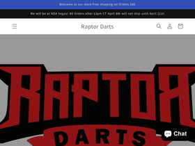 Raptor Darts homepage screenshot