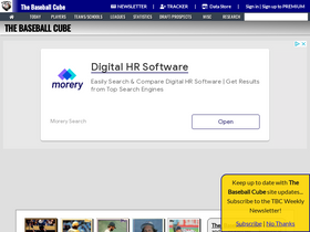 'thebaseballcube.com' screenshot