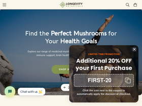 Longevitybotanicals homepage screenshot