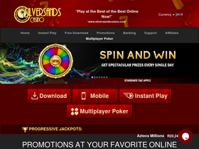 'silversandscasino.com' screenshot