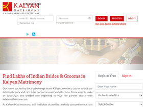 'kalyanmatrimony.com' screenshot