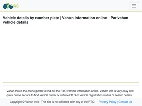 'vahaninfos.com' screenshot