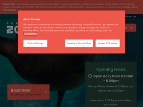 'dublinzoo.ie' screenshot