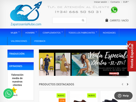 'zapatosenlanube.com' screenshot