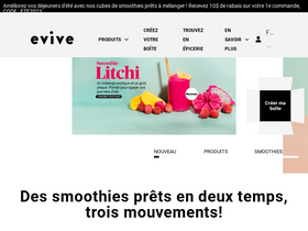 Evive Smoothie homepage screenshot