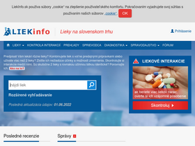 'liekinfo.sk' screenshot
