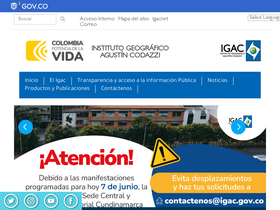 'igac.gov.co' screenshot