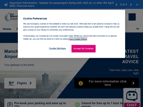 'manchesterairport.co.uk' screenshot