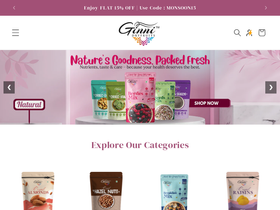 ginnidryfruits.com homepage screenshot
