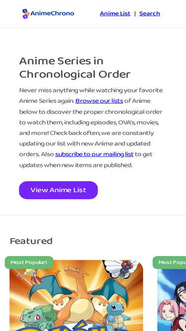 animechrono.com Competitors - Top Sites Like animechrono.com