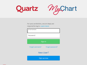 'quartzmychart.com' screenshot