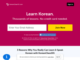 'koreanclass101.com' screenshot