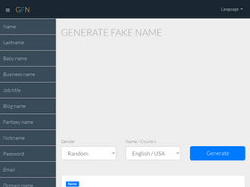 'generatefakename.com' screenshot