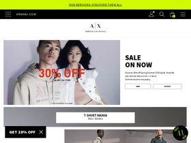 'armaniexchange.com' screenshot