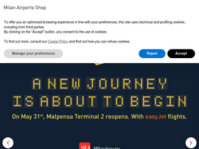'milanairports-shop.com' screenshot