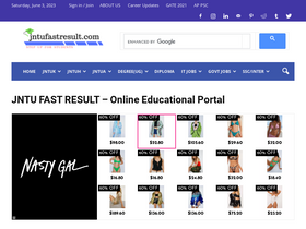 'jntufastresult.com' screenshot