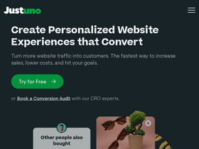 'justuno.com' screenshot