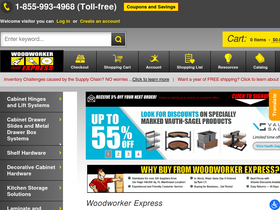 'woodworkerexpress.com' screenshot