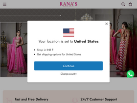 Ranas homepage screenshot