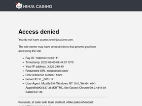 'ninjacasino.com' screenshot