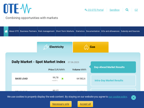 'ote-cr.cz' screenshot