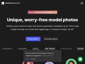 Generated Photos - Revolutionize visuals with AI: diverse, customizable, high-quality model photos.