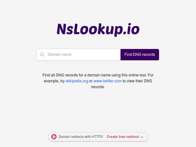 'nslookup.io' screenshot