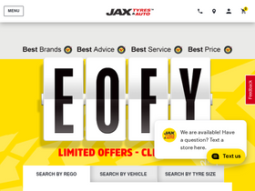 'jaxtyres.com.au' screenshot