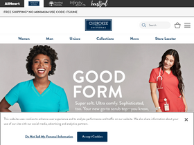 'cherokeeuniforms.com' screenshot