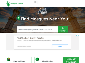 'mosquefinder.co.uk' screenshot