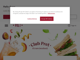 'pret.co.uk' screenshot