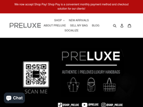 shoppreluxe.com homepage screenshot