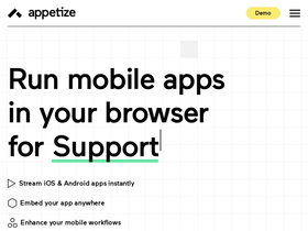 'appetize.io' screenshot