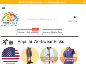 'allseasonsuniforms.com' screenshot