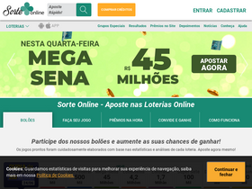 'sorteonline.com.br' screenshot