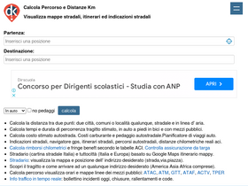 'distanzechilometriche.net' screenshot