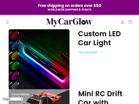 mycarglow.store homepage screenshot