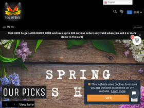 Fragrant World - Fragrance Sampling Store  homepage screenshot