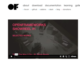 'openframeworks.cc' screenshot