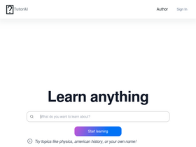 TutorAI - Unleash AI-driven, personalized, and interactive learning for all.