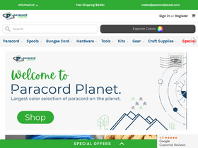 'paracordplanet.com' screenshot