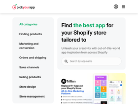 PickYourApp website screenshot