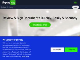'signinghub.com' screenshot
