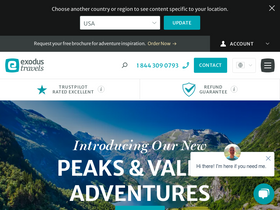 'exodustravels.com' screenshot