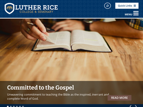 'lutherrice.edu' screenshot