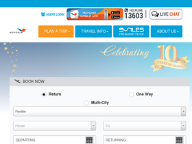 'flynovoair.com' screenshot